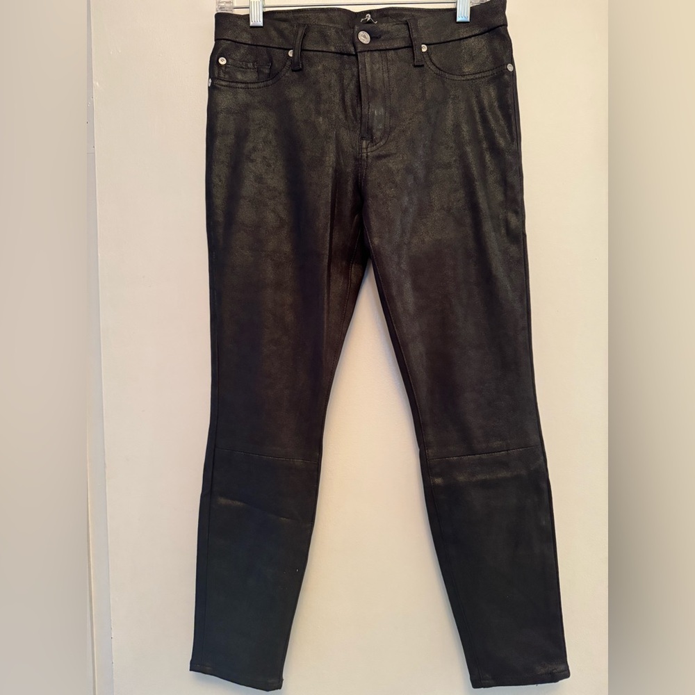 7 for mankind Black faux leather jeans, size 29